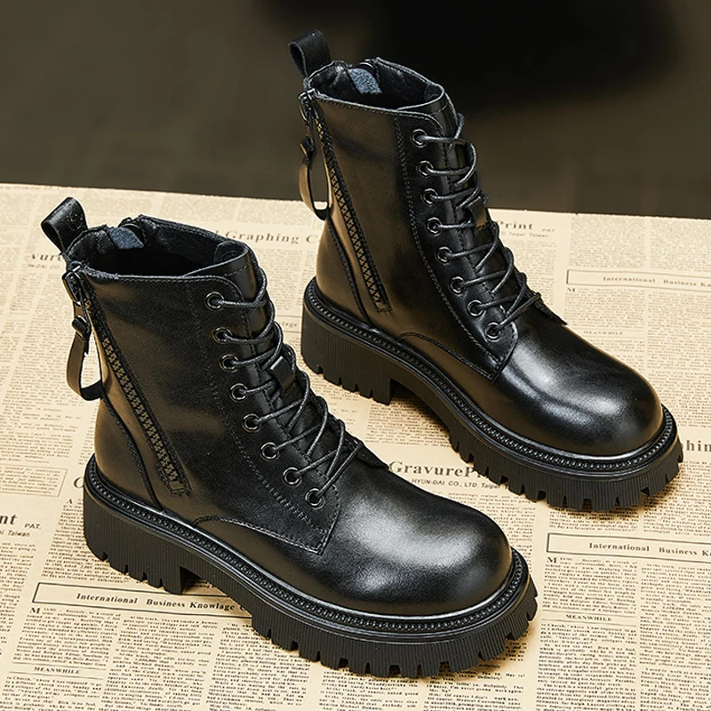 

Genuine Leather Boots Women 2021 Designer Comfortable Luxury Brand High Quality Women's Shoes Fashion Nice Ankle Boots For Women