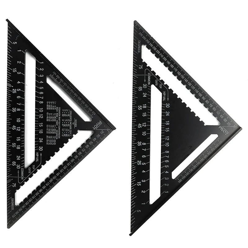 

12" Aluminum Alloy Speed Square Quick Roofing Rafter Triangle Ruler Guide