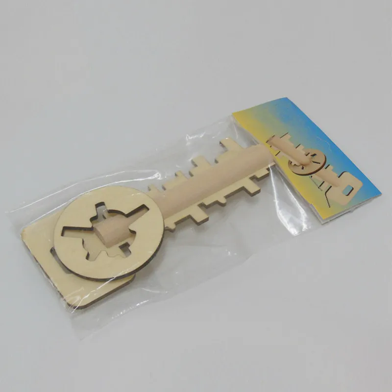 Детские забавные игрушки Kong Ming Lock, деревянная игрушка, головоломка для разблокировки ключей, интеллектуальная развивающая игрушка для снятия стресса, детская головоломка