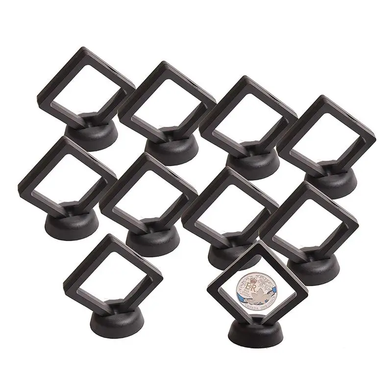 Коробка для демонстрации монет-набор из 10 3D плавающих рамок с держателем дисплея