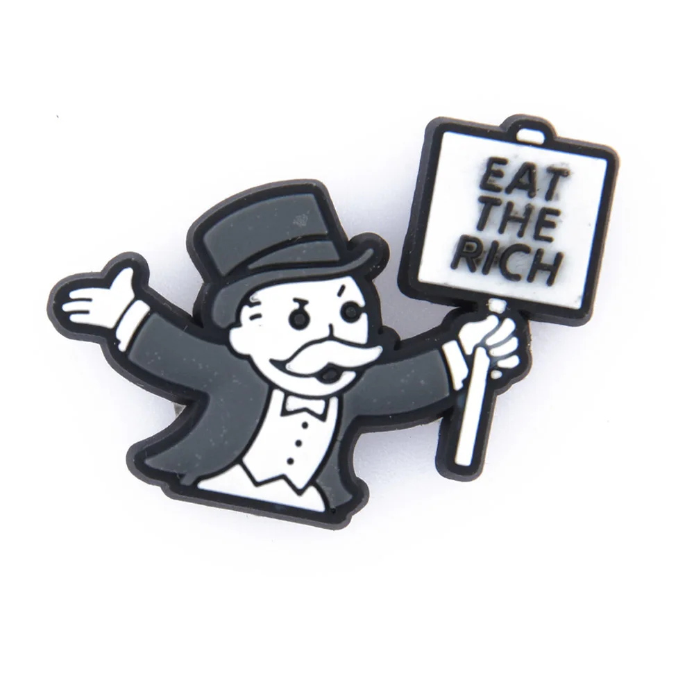 Hot Selling 1 Pcs PVC Croc Shoe Charms Money Rich Food Decorations Adult Popular Bracelet Accessories Pizza Hamburger Doughnut