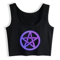 crop top women purple pentagram y2k gothic emo harajuku tank top female clothes