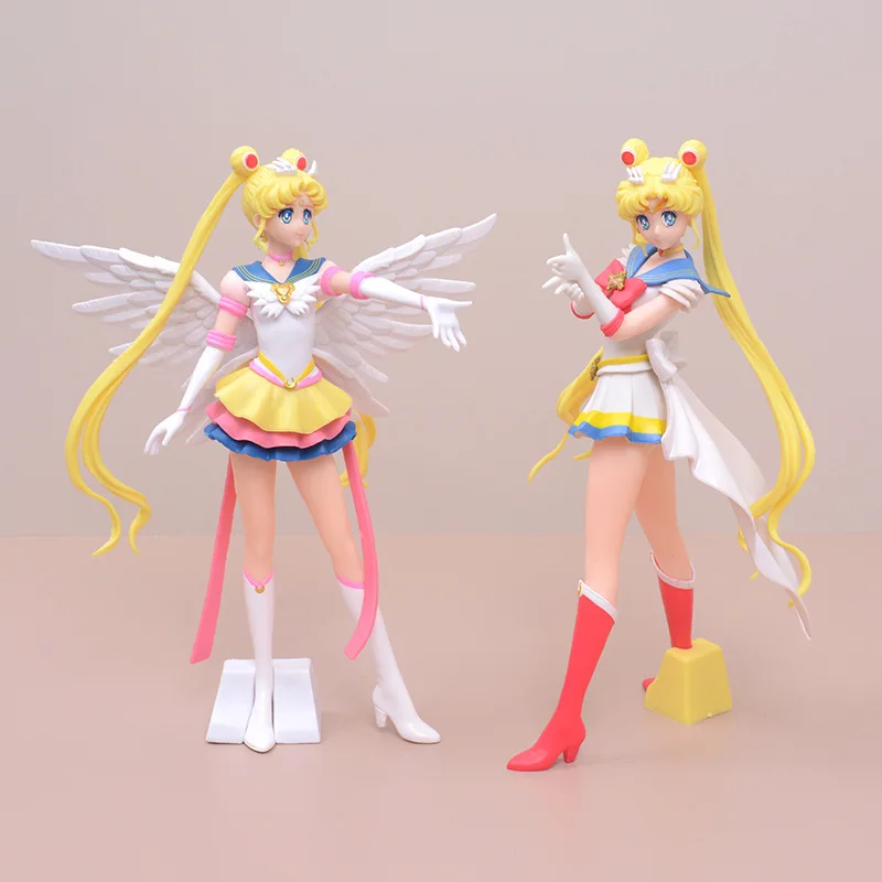 

23 CM Sailor Moon Anime Figuur Glinsterende Engel Water Ijs Maan Karakter Model PVC Materiaal Figuur, Sailor Moon Staande Model
