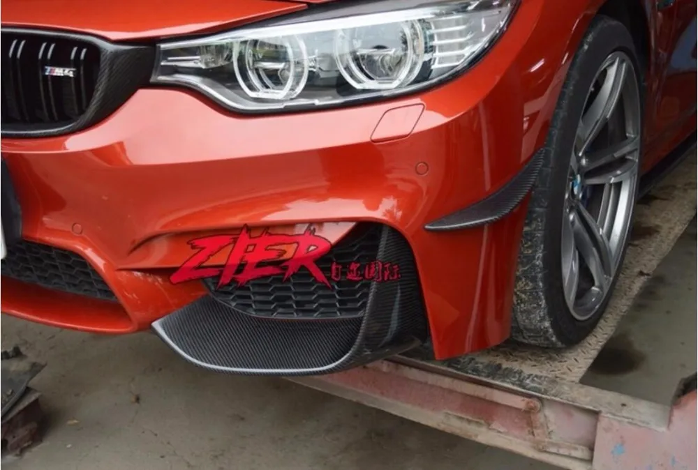 Углеродное волокно переднего бампера разветвители губы спойлер сторона фартуки