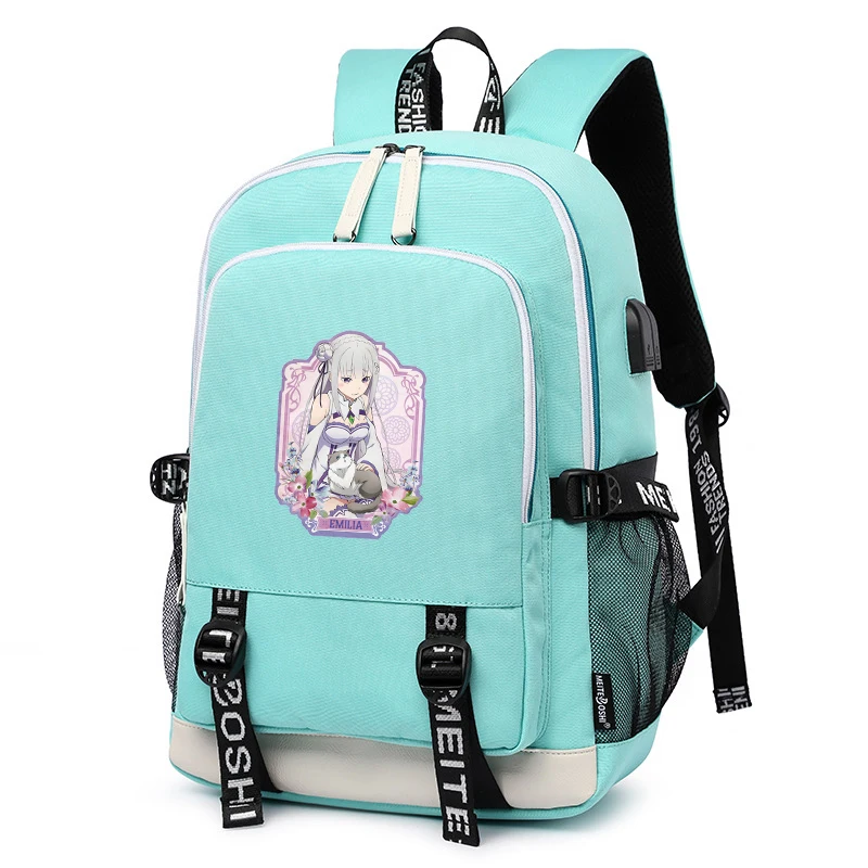 Аниме школьные сумки мультфильм Rem Ram Bookbag Re: жизнь в другом мире от нуля розовый