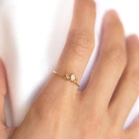 24k gold crown ring for women minimalist crystal stacking ring wedding anniversary gift jewelry gift