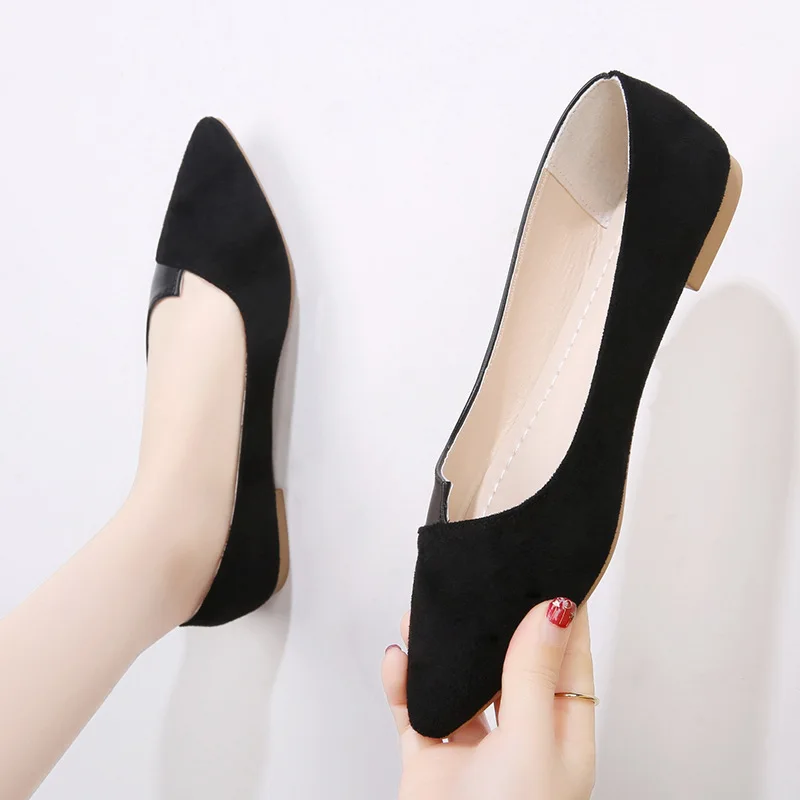 Women Flat Shoes 2023 New Pointed Shallow Mouth Ladies Shoes Fashion Cozy Moccasins Shoes Light Driving Shoes Ballet Single Shoe