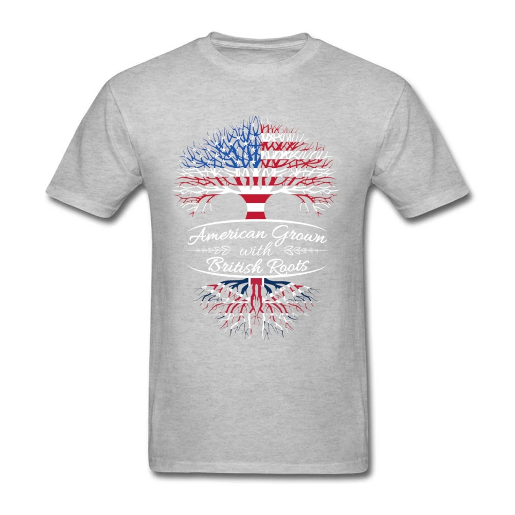 Американский вырос с британским корни белая футболка круглым воротом горячая