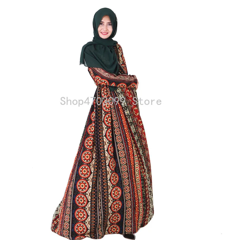 Винтаж мусульманское платье Абая исламской Костюмы для Для женщин Малайзии