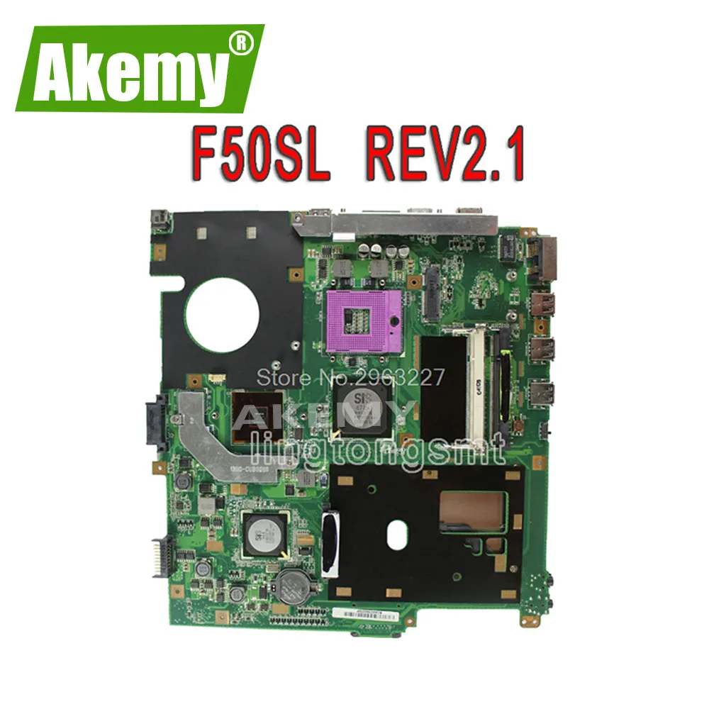 

Материнская плата F50SL REV: 2,1 Для For For For For Asus X61S F50S, материнская плата для ноутбука F50SL, материнская плата F50SL, тест 100% OK