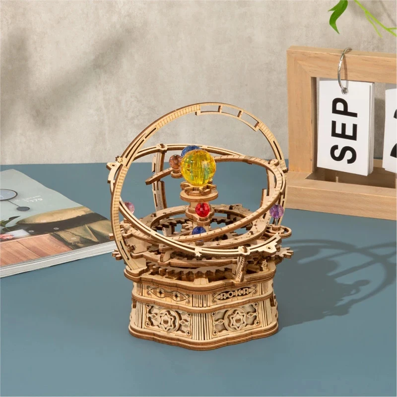 

Starry Night Music Box 3D Wooden Puzzle DIY Assemble Wooden Model Mechanical Music Box DQ-Drop