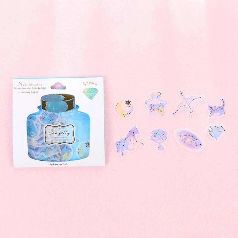 New 48pcs/pack Lovely Sticker Drifting Bottle Gift Gold Foil Bronzing Decoration Stickers Stationery Office School Supplies | Канцтовары