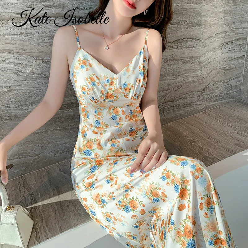 

Woman Floral Print Halter Summer Dress Female Evening Dress