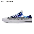 Женские Классические парусиновые туфли Harajuku Wall Galaxy Hip Hopthe Start находится вблизи пользовательского логотипа с принтом картинки дышащие туфли