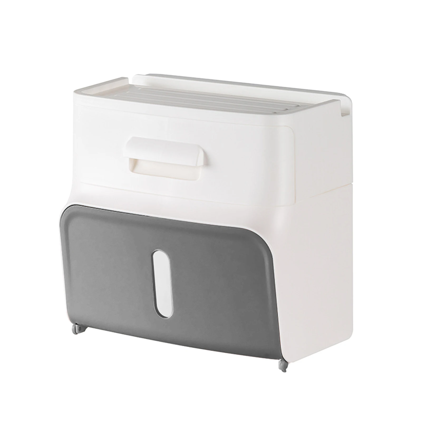 

Toilet Roll Holder Shelf Accessories Tissue Shower With Storage Drawer Wall Mount Paper Punch Free Kitchen Bathroom Adhesive