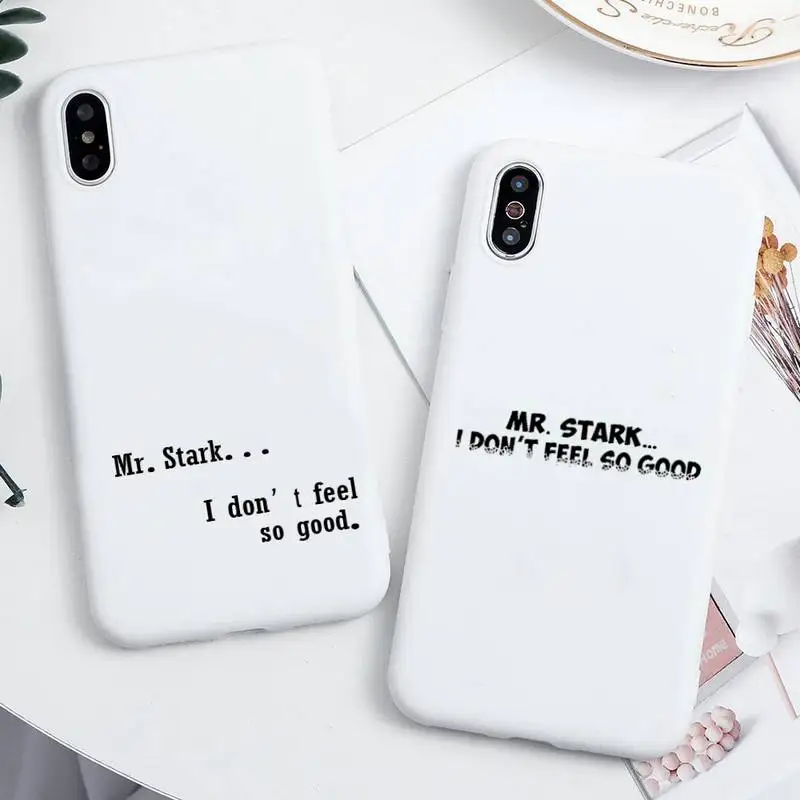 

Mr Stark I Don‘t Feel So Good Tom Holland Phone Case For iphone 13 12 11 Pro Max Mini XS 8 7 6 6S Plus X SE 2020 XR white cover