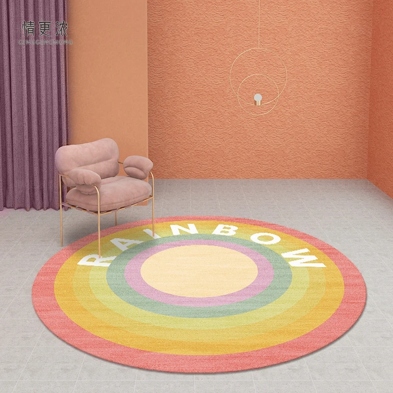 

Round Artistic Luxury Soft Nordic Rugs Living Room Bedroom Decor Cute Room Decor Faux Fur Rug Tapijt Bedroom Decoration BJ50DT