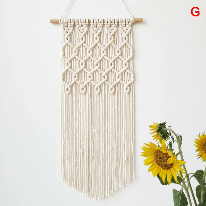 

Hand-woven Bohemian Tassel Cotton Rope Tapestry Wall Decoration Home Bedroom THIN889