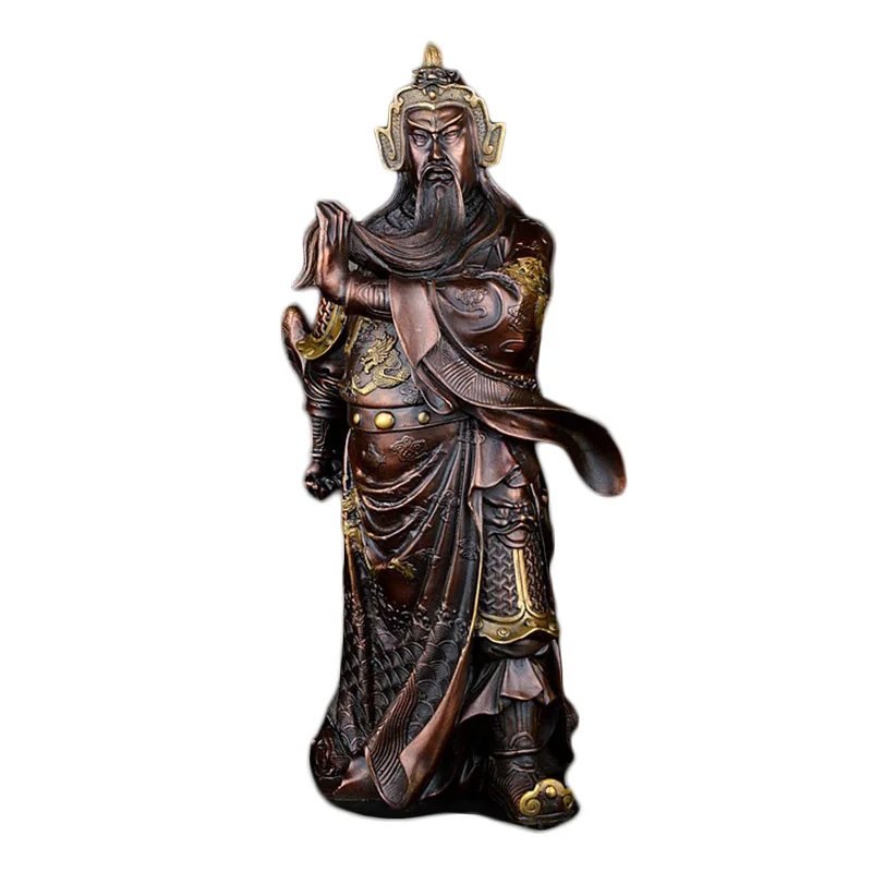 

Нож LAOJUNLU из чистой меди с крестом, статуя Гуань гонг из бронзы 47 см, защита на удачу Ву цайчжун, сабля Гуань Гонг 47,5 см (коричневый)