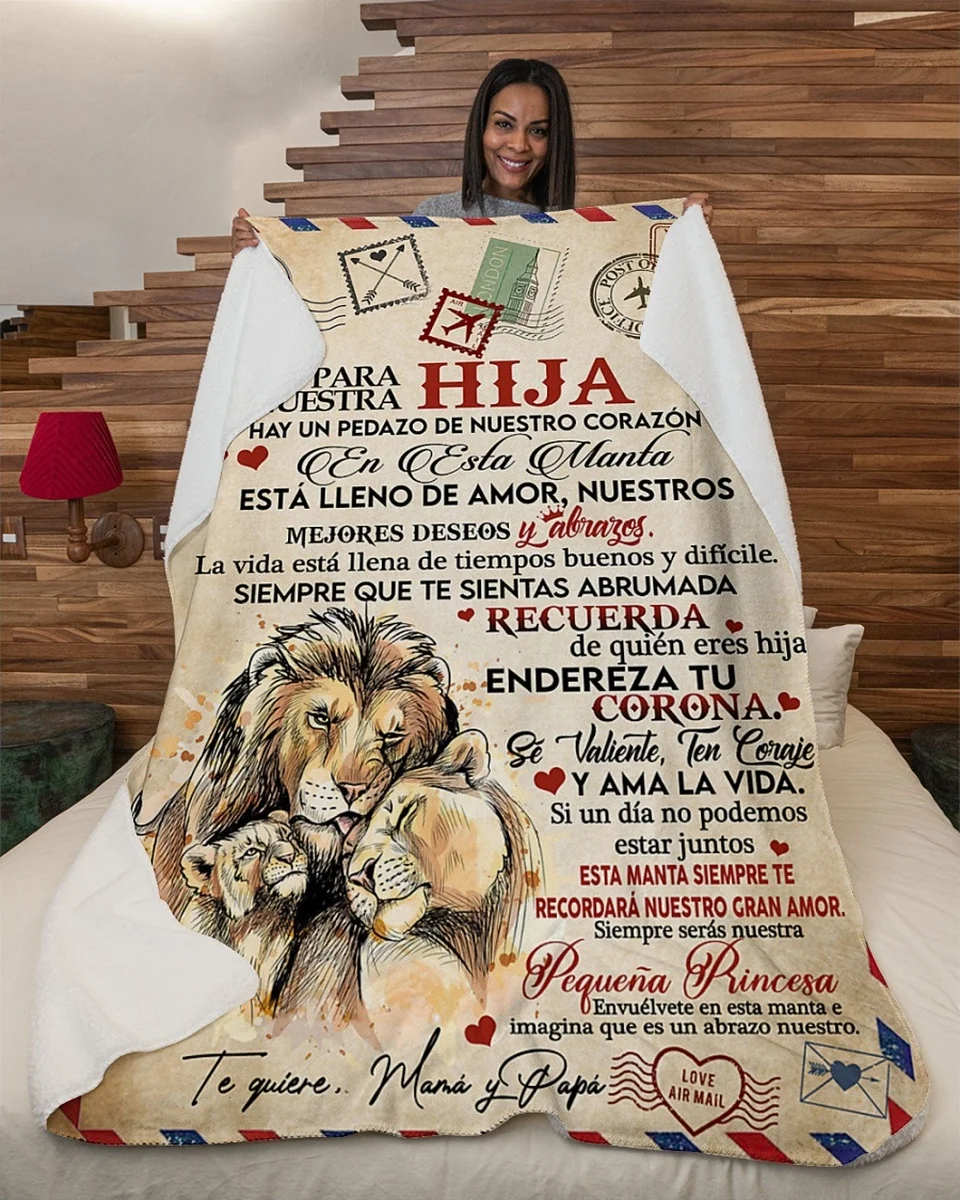 

PARA NUESTRA HIJA TE QUIERE MAMA Y PAPA| Comfortable high-quality fleece Sherpa woven blanket
