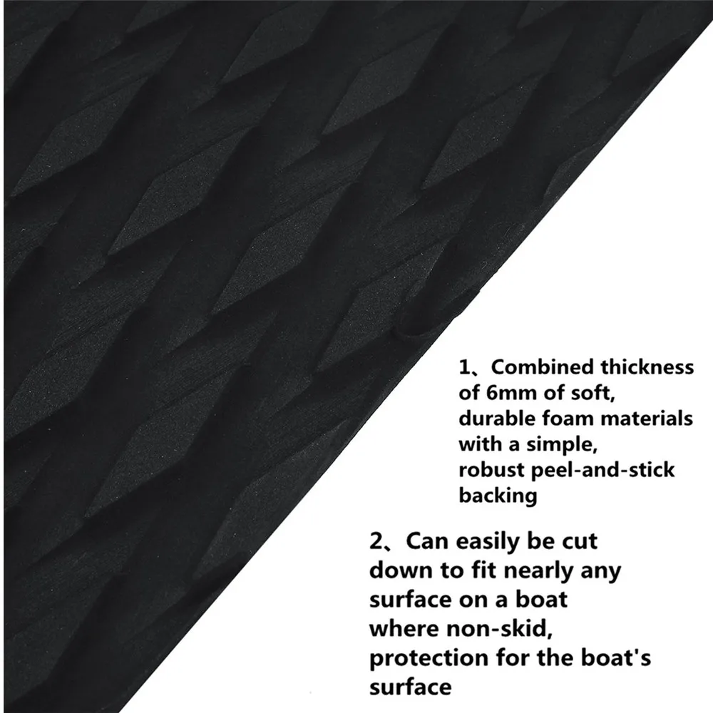 

Self-Adhesive 2200x350x6mm Foam Teak Decking EVA Foam Marine Flooring Faux Boat Decking Sheet Accessories Marine Black