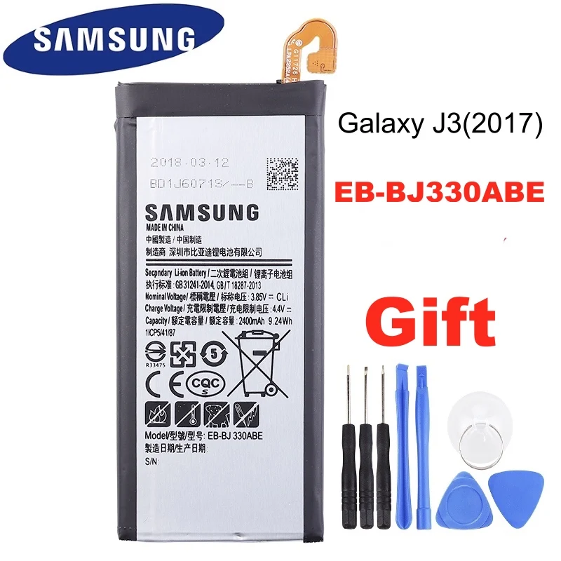 Оригинальная Аккумуляторная батарея для SAMSUNG Galaxy J3 2017 Φ J3300 EB BJ330ABE J330FN J330G SM J330 2400
