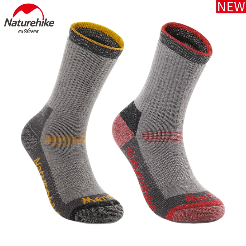 

Зимние шерстяные носки Naturehike из мериносовой шерсти, утепленные Лыжные носки для мужчин и женщин, термоноски для активного отдыха на природе...