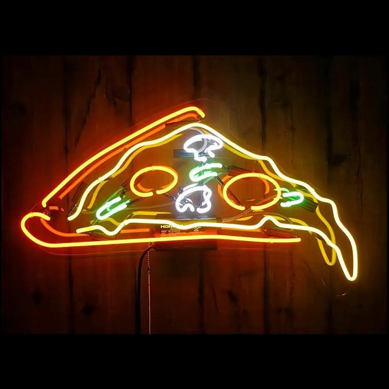 Изготовленный на заказ пиццы Стекло неоновый светильник вывеска пивной