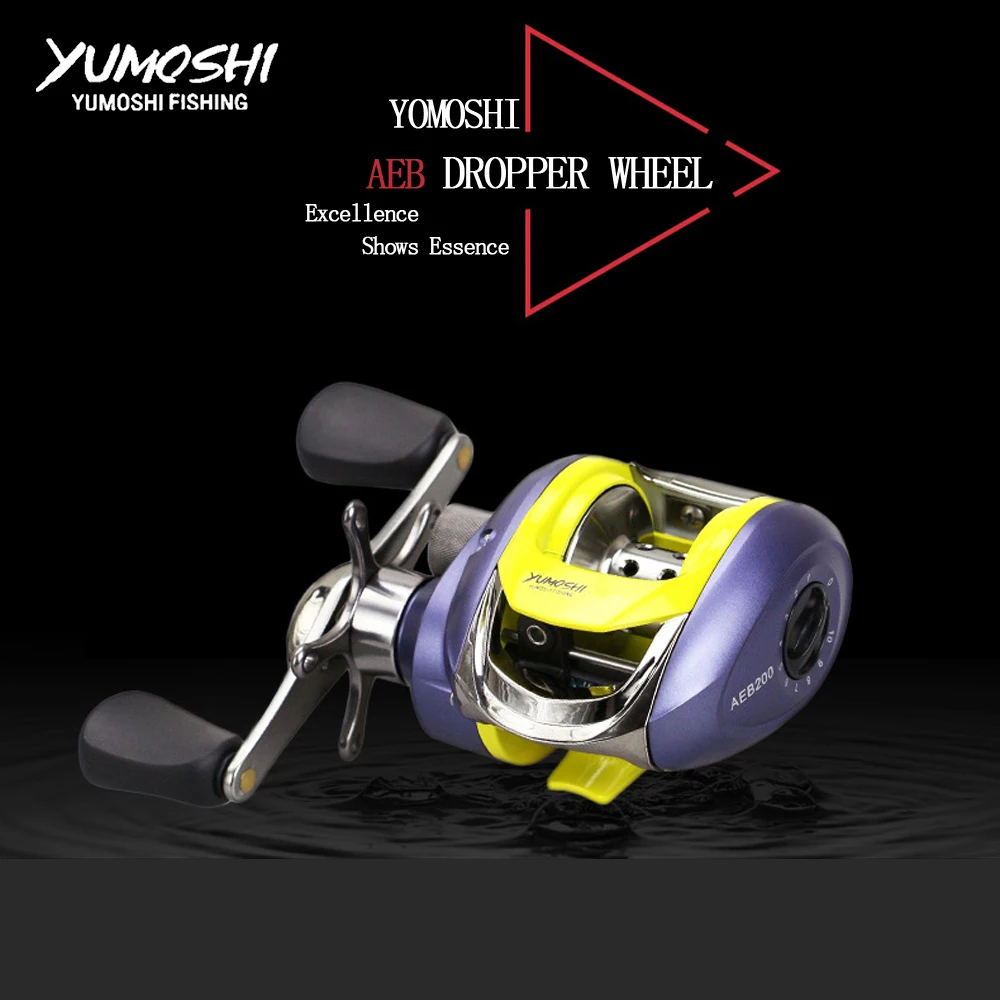 

YUMOSHI AEB Baitcasting Reel 12 +1BB 6.2:1adjustable Magnetic Brake Left Right Hand Reel Reinforced Nylon Body Fishing Reel