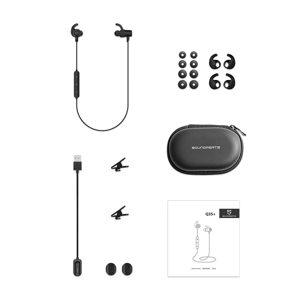 SounPEATS Bluetooth 5,0 беспроводные наушники IPX8 водонепроницаемые спортивные наушники с магнитной зарядкой APTX HD 14 часов воспроизведения
