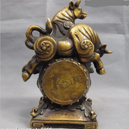 --- 510 + китайская медная Бронзовая статуя фэн-шуй счастливый фондовый рынок