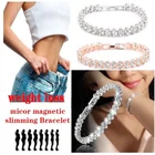 1 предмет; Новинка; Модная женская обувь с украшением в виде кристаллов алмаза браслет золотого и серебряного цвета розового золота браслет потеря веса браслет для магнитотерапии