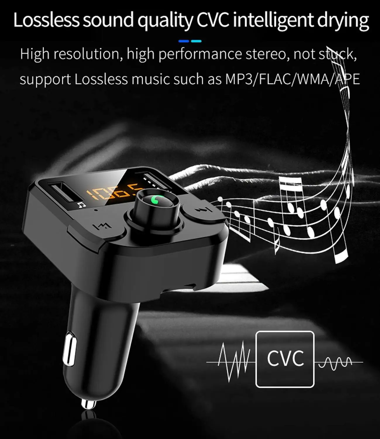 Автомобильный комплект Bluetooth fm-передатчик MP3 плеер Радио адаптер Комплект 5V 2.1A USB