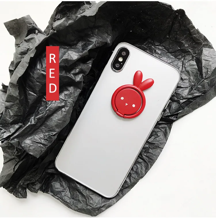 Red Kawaii Rabbit Автомобильный держатель для телефона Магнитный держатель для телефона для iPhone 8 Soporte Movil Магнитная подставка для мобильного телефона кольцо для смартфона - Цвет: Red