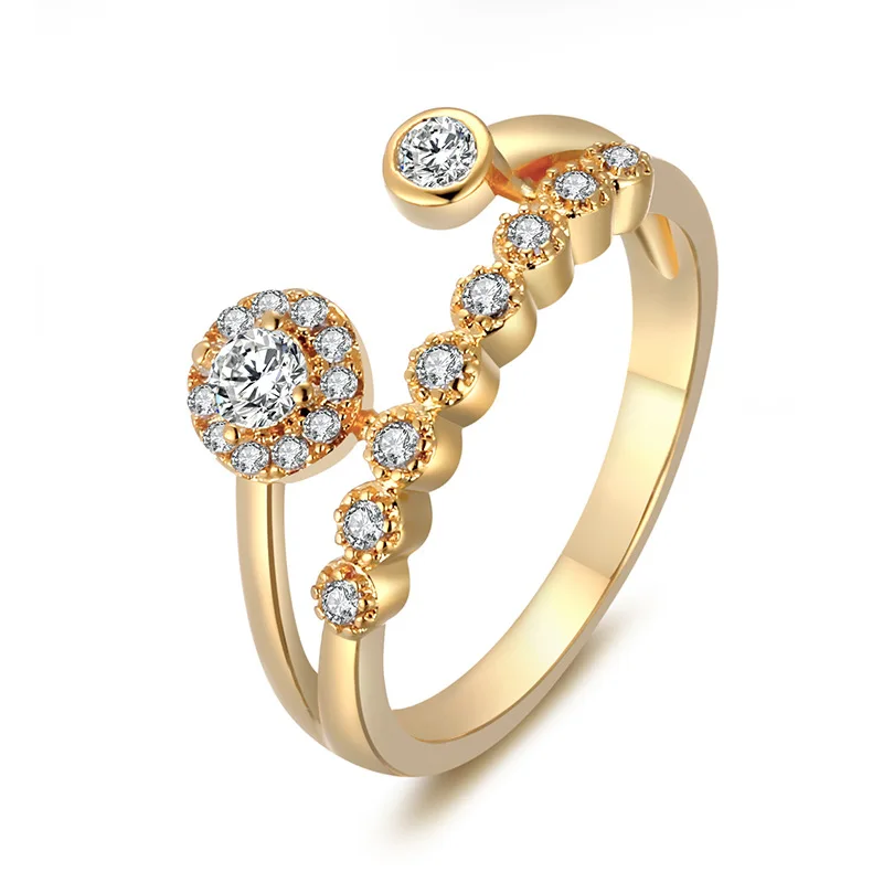 Damesring Kroon Kleurrijk мульти vormig Betrokkenheid брючный костюм Ingelegd Gekleurde Strass Mode Charm Geschenk Paar