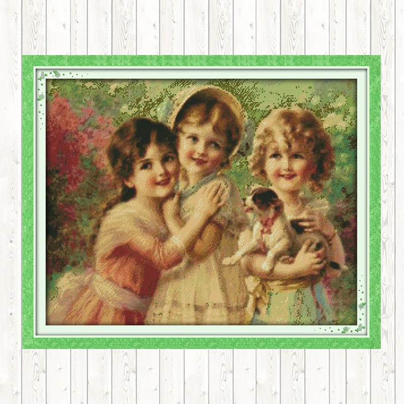 Набор для вышивки крестиком Three Little Angels DMC 11CT 14CT домашний декор посылка рукоделия