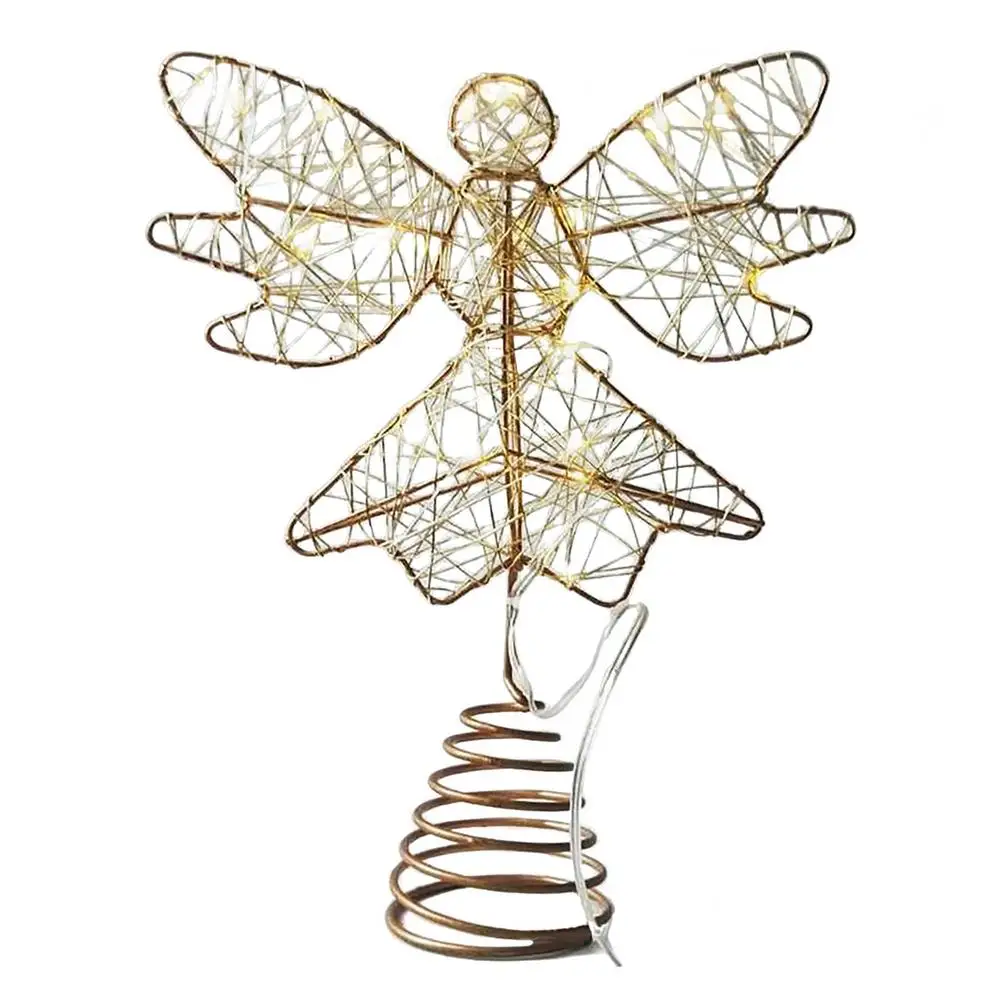 

Топпер для рождественской елки ангела романтические блестящие топперы для елки практичные полые металлические линии Рождественское украш...