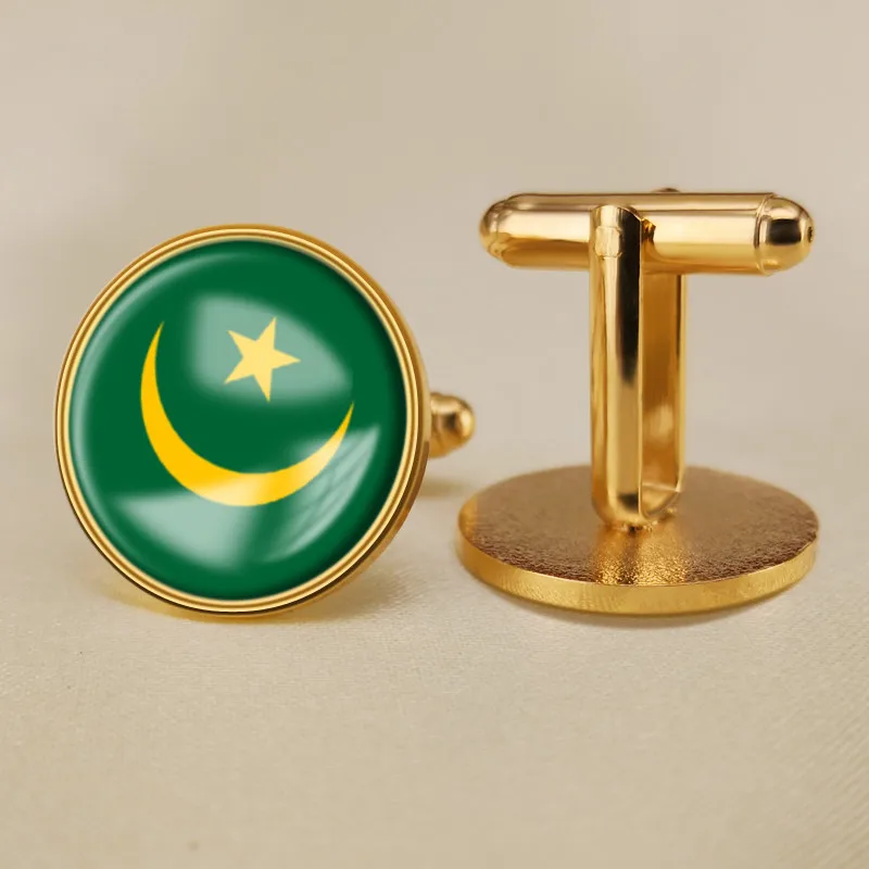 

Coat of Arms of Mauritania Mauritanian Map Flag National Emblem Cufflinks