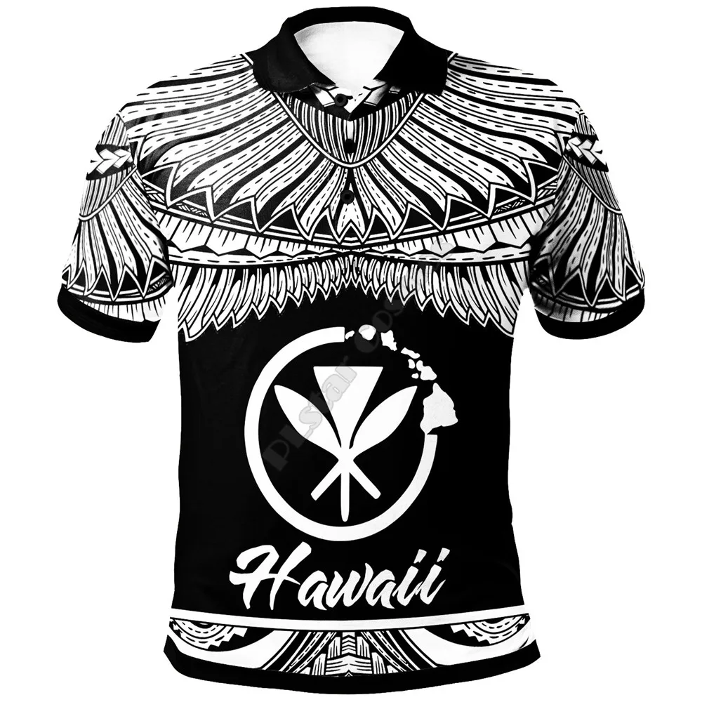 

Hawaii Polynesian Polo Shirt Hawaii Pride White Version 3D Printed Polo Shirt Men For Women Short Sleeve Summer T-shirt