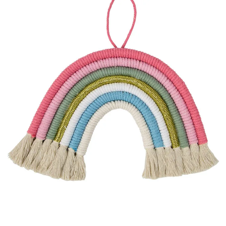 

Nordic home woven 7-color tapestry Rainbow / hand woven Pendant / tassel decorative wall hanging / Photo Props