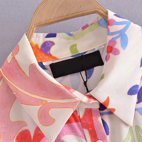 Модное платье-миди с цветочным принтом и поясом, Женская офисная одежда с длинным рукавом, платья-рубашки, женские платья с отложным воротником