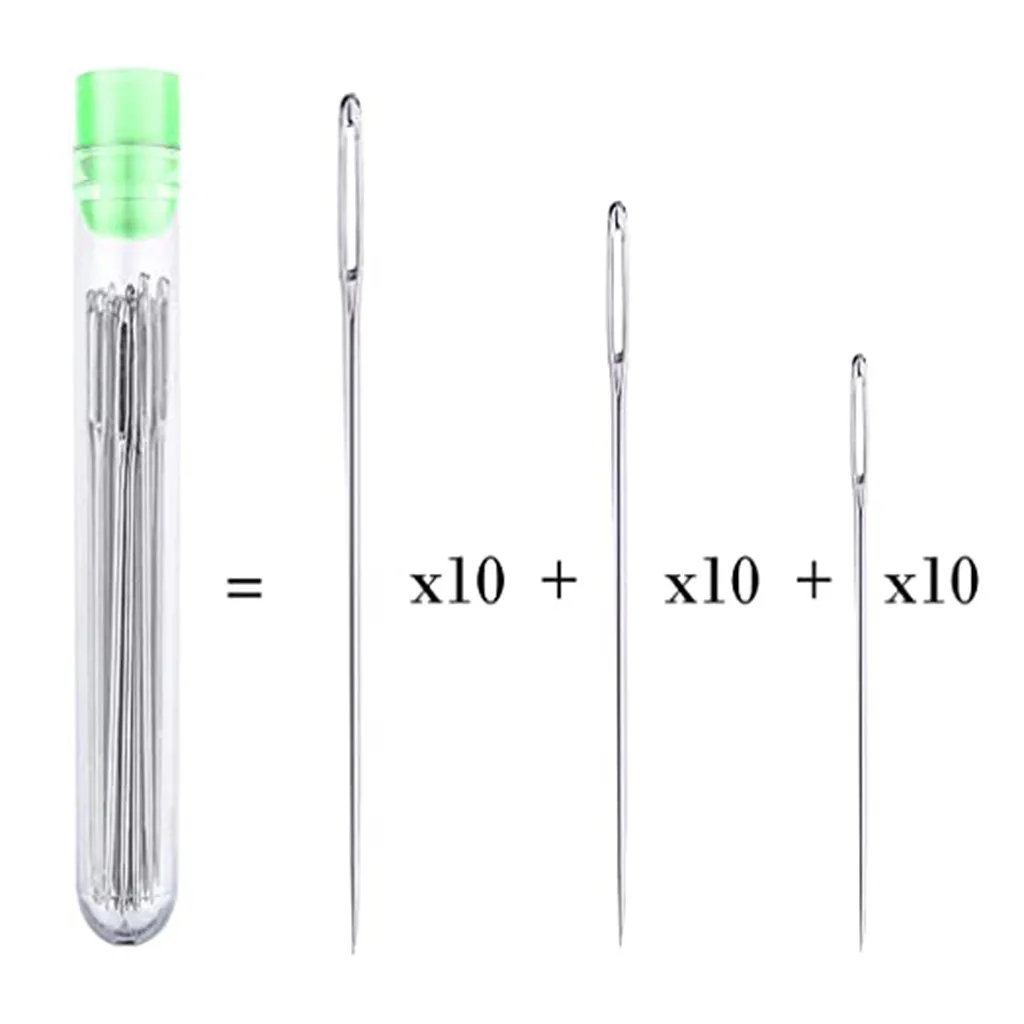 

30pcs/set Blind Needles Multi-size Side Opening Stainless Steel Universal Regular Useful Hand Needles Sewing Tools Wholesale