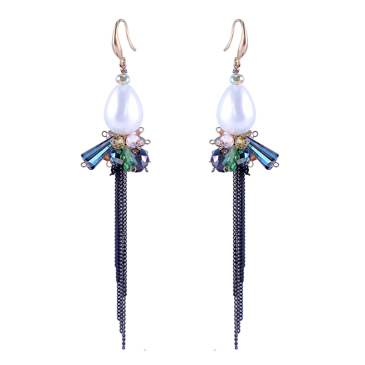 Золотые кисточки длинные цепи искусственная кожа богемный стиль кристалл бисер