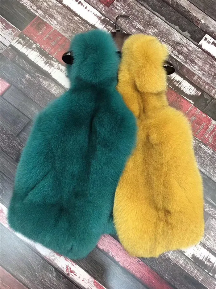 color 12 Winterjas dames натуральный Полный Пелт Настоящий Лисий Мех жилет костюм воротник женский натуральный Лисий жилет Зимний Средний Waiscoat - Цвет: color 12