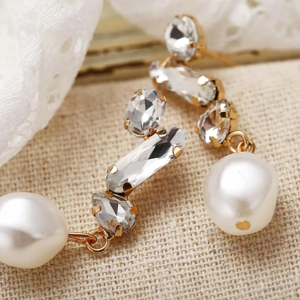 Женские серьги-капли ZA большие золотые висячие серьги с искусственным жемчугом и