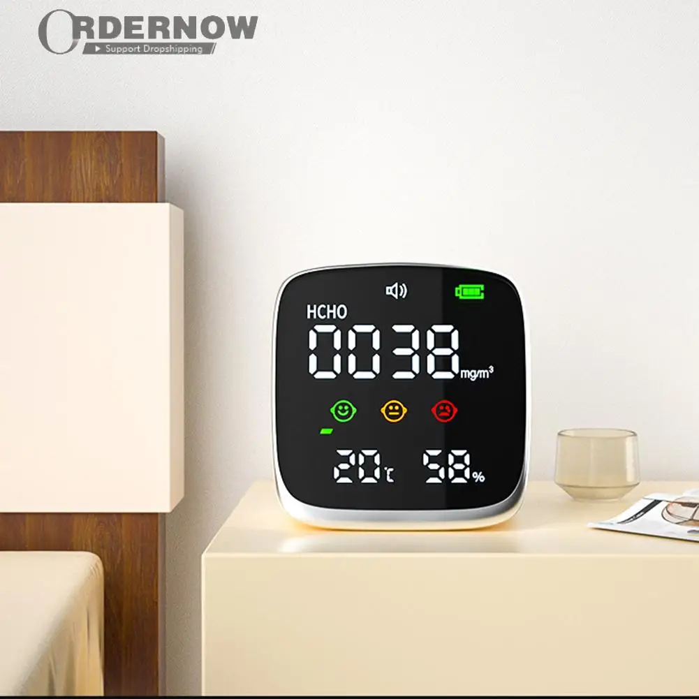 

Портативный цифровой дисплей детектор формальдегида Высокоточный монитор качества воздуха формальдегид HCHO детектор