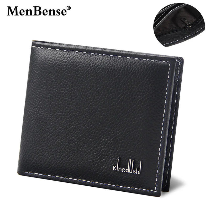 

MenBense Male Genuine Leather Vintage Short Wallets Letter Money Bag Hasp Bifold Mini Purse Men Clutch Bags Wallet Fashion