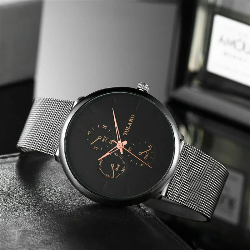 

Casual Men Stainless Steel Strap Simple Watch Gift