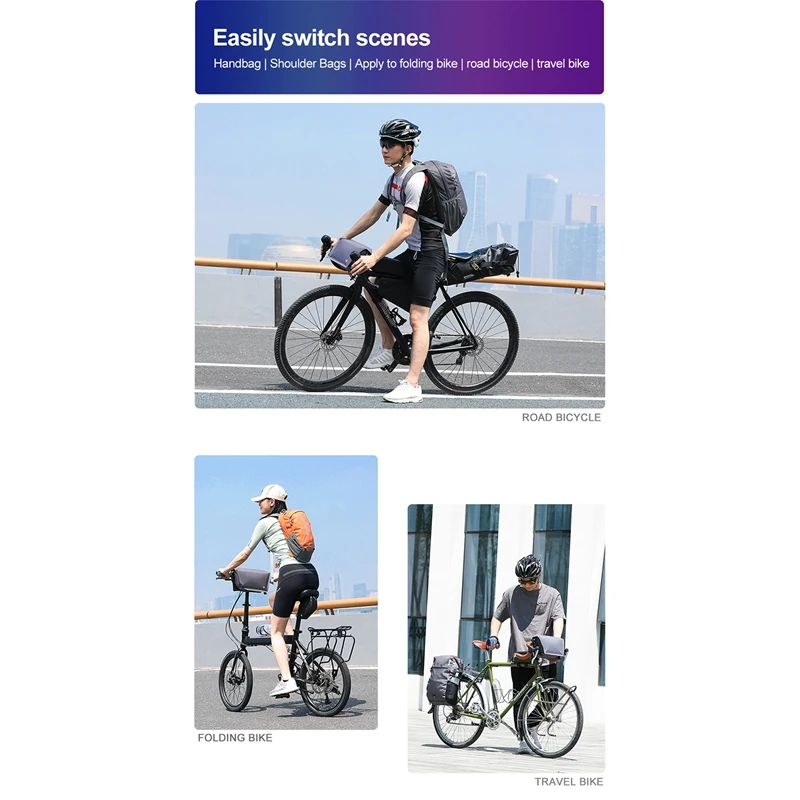 

RHINOWALK 4L Bicycle Front Tube Bag Big Capacity Full Waterproof MTB Cycling Handlebar Bags