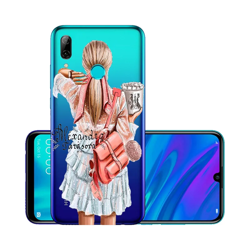Super Mom Girl Baby Painted Soft Case For Huawei P8 P9 P10 P20 Lite Plus P30 2017 P Smart 2019 Z Mate 10 20 30 Pro Cover |